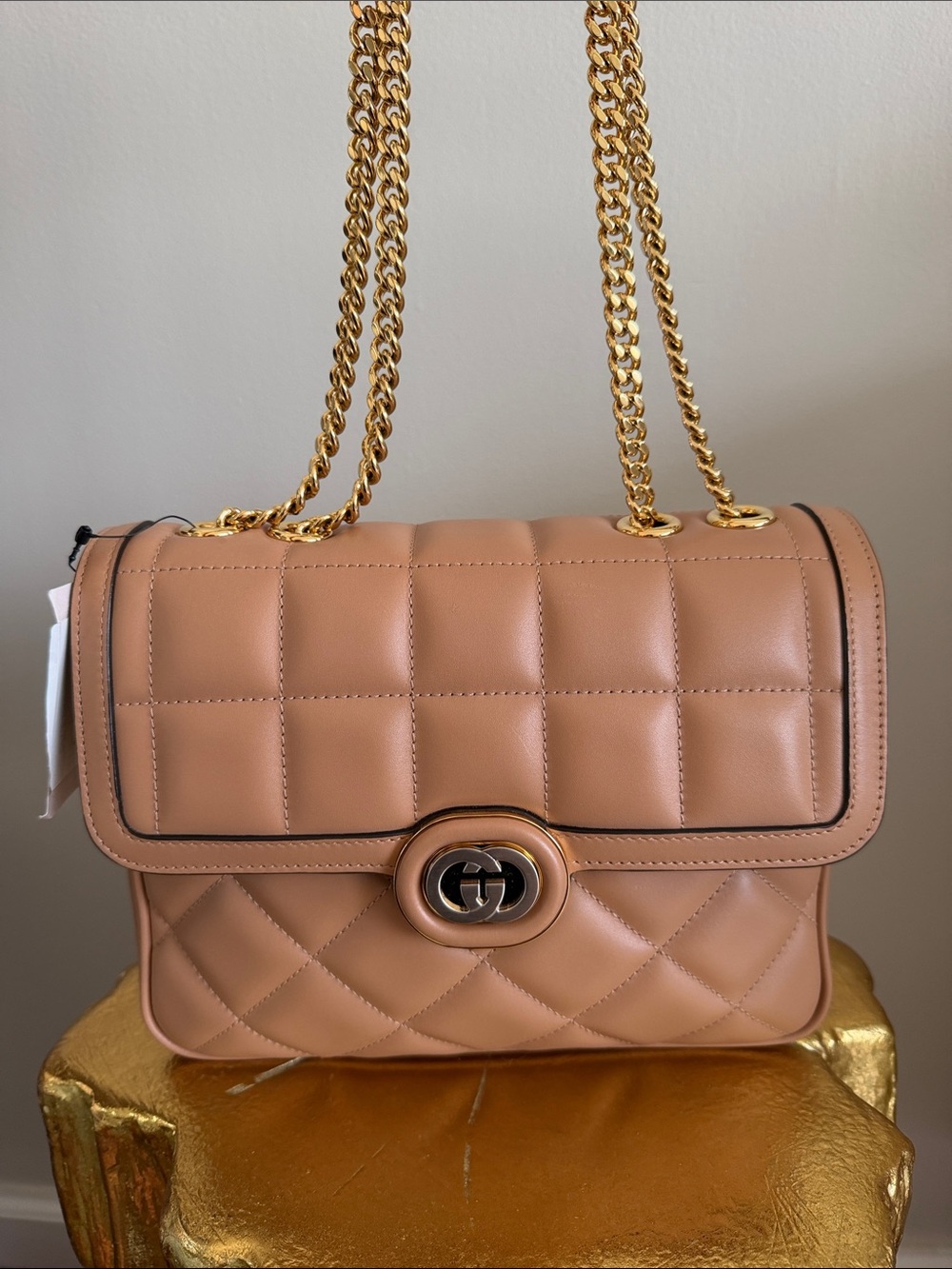 Gucci Beige Quilted Square Bag